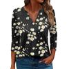 Women's T Shirt Tee Printed 3/4 Sleeve Daily Weekend Fashion Basic V Neck Regular Top