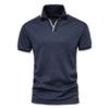 European and American Style Men's Spring Summer T-Shirt Solid V-Neck Polo Shirt Workwear Fashion Short Sleeve Top