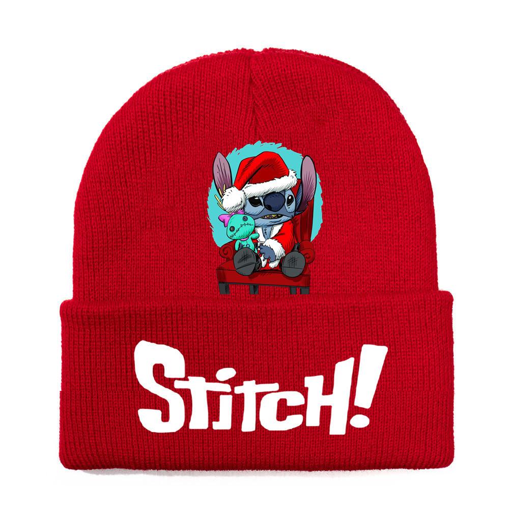 Disney Stitch Knit Beanie Winter Hat With Rolled Brim For Christmas Gifts Adults