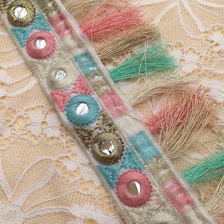 5/10 ярдов этническая вышивка блестками жаккард кисточка кружевная отделка тесьма с бахромой для самостоятельного шитья одежды занавески декоративный аксессуар