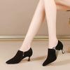 Женская обувь модная женская остроносая черная весна и лето без шнуровки ботильоны женские классические комфорт хрустальные туфли ga683