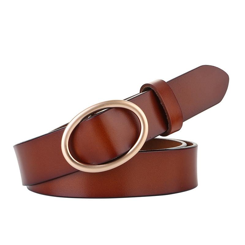 Женский кожаный пояс на талию с гладкой пряжкой и стильным дизайном для повседневного использования