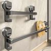 30/40/50CM Aluminum Towel Rack Grey Strong Load-bearing Wall Mounted Rack with Hook No Punching Double Pole Rack Hotel