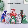 5Pcs Drawstring Gift Bag Santa Claus Snowman Candy Cookie Packaging Bag Christmas Candy Bags