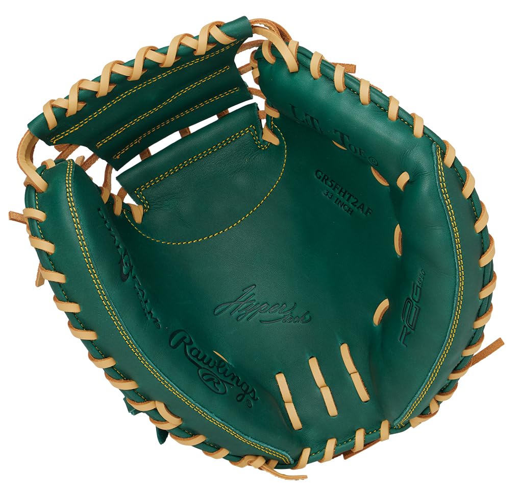 Rawlings HYPER TECH R2G GR5FHT2AF Baseball Dark 33 Throw Glove, Soft, Catcher's, Green, inches, Right-Handed