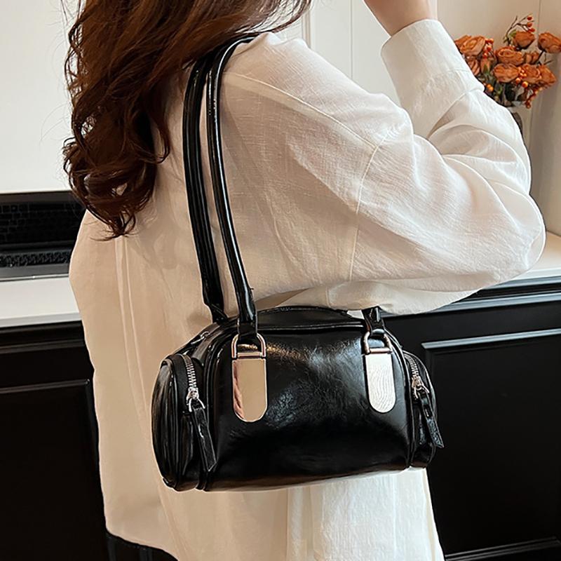 Versatile PU Leather Tote for Women Red Underarm Bags Single Shoulder Shopping Travel Traveler's Pack Simple Fashionable New