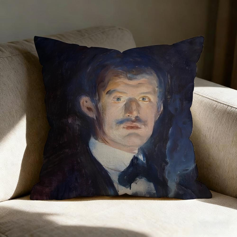 E-Edvard M-Munch Pillow Case Pillowcase, Double-Sided Printed, Sofa Cushion, Bedroom Headboard Pillow