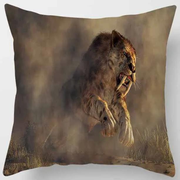 45X45СМ Серия Животные Тигр Подушка Подарок Украшение для Дома Офиса Подушка Наволочка для Подушки Спальня Диван Автомобиль