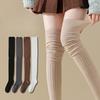 Чулки выше колена, Женские длинные чулки, Осенне-зимние кремовые длинные сапоги, Нескользящие чулки с эффектом многослойности для беременных