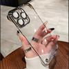Luxury Plating Transparent Frameless Ultra Thin Case for iPhone 16 15 14 Plus 13 12 11 Pro Max Clear Hard Lens Protection Cover