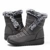 Women's Fashion Winter Warm Faux Rabbit Fur Short Boots Snow Boots with Side Zipper Casual Non Slip Waterproof Thermal Shoes