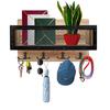 Wooden Decorative Key Holder Mail Organizer Wall Shelf Sundries Storage Box Key Hooks Hanger Organizer Key Rack Wood Wall Shelf