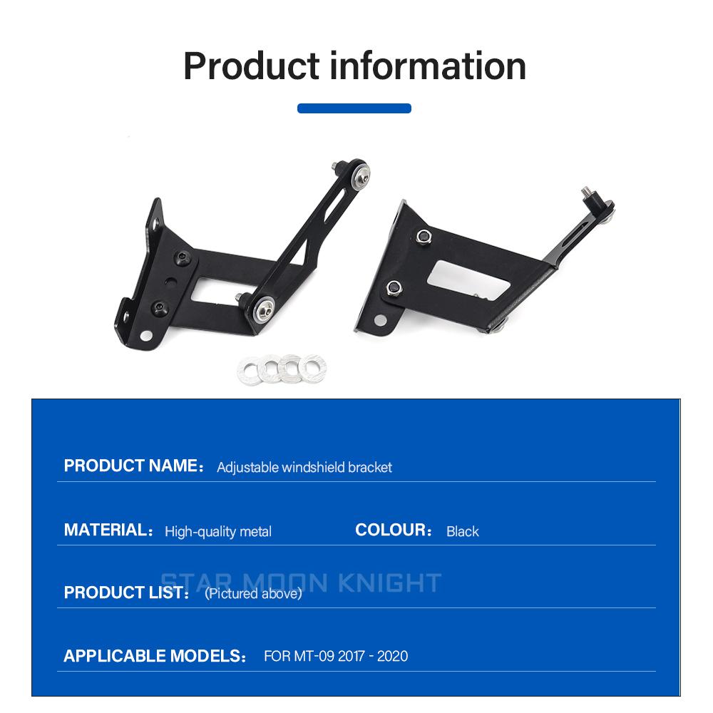 Аксессуары для мотоциклов, регулятор кронштейна для лобового стекла, спортивные стойки для экрана, комплекты кронштейнов для Yamaha MT-09 MT09 MT 09 2017