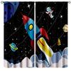 2 шт. штор Galaxy Rocket, мультяшный астронавт, планета, звездные, для мальчиков и девочек, с карманом для штанги, для спальни, оконные драпировки.