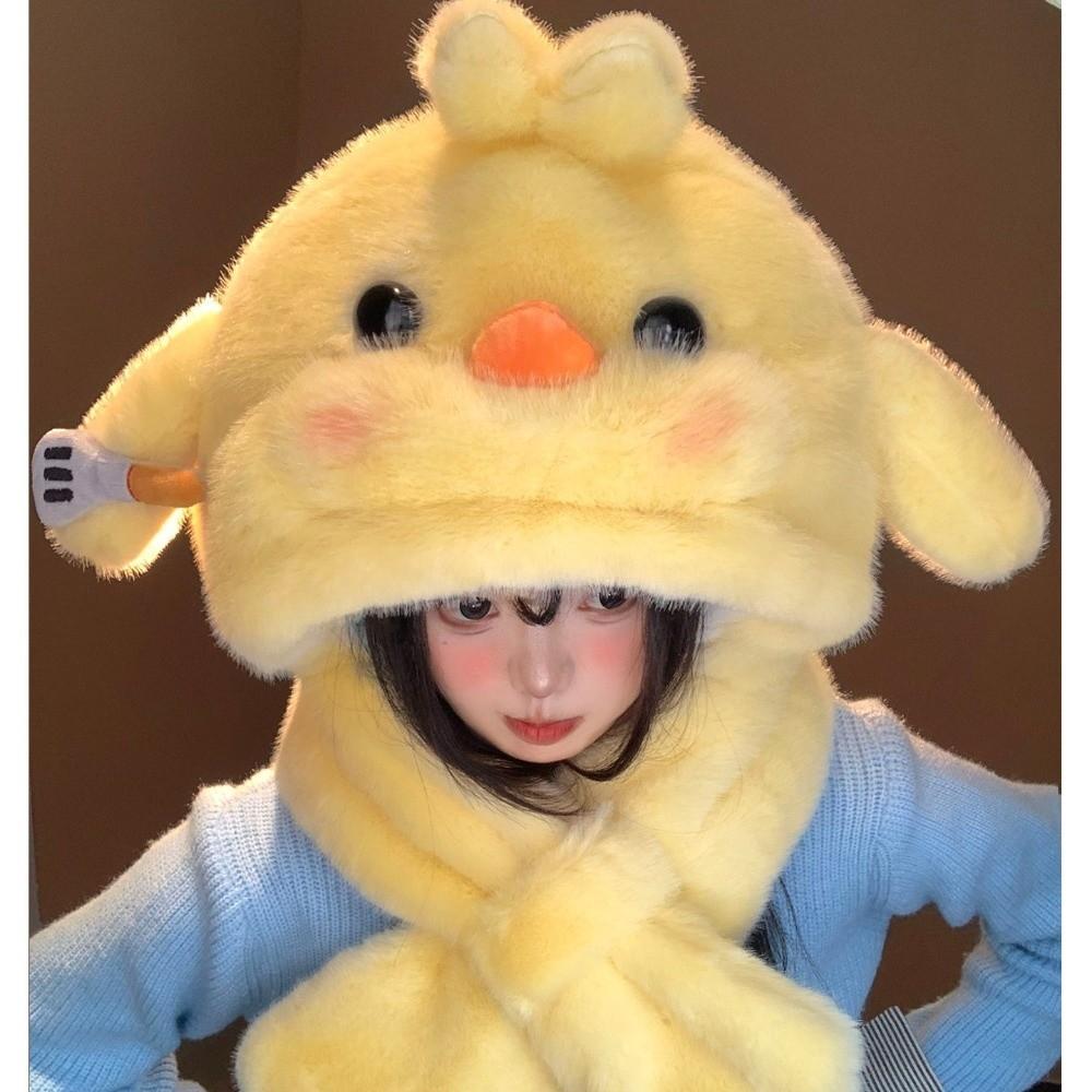 Warm Winter Plush Hat Duck Ear Protection Cap New Earflap Scarf Hat Outdoor