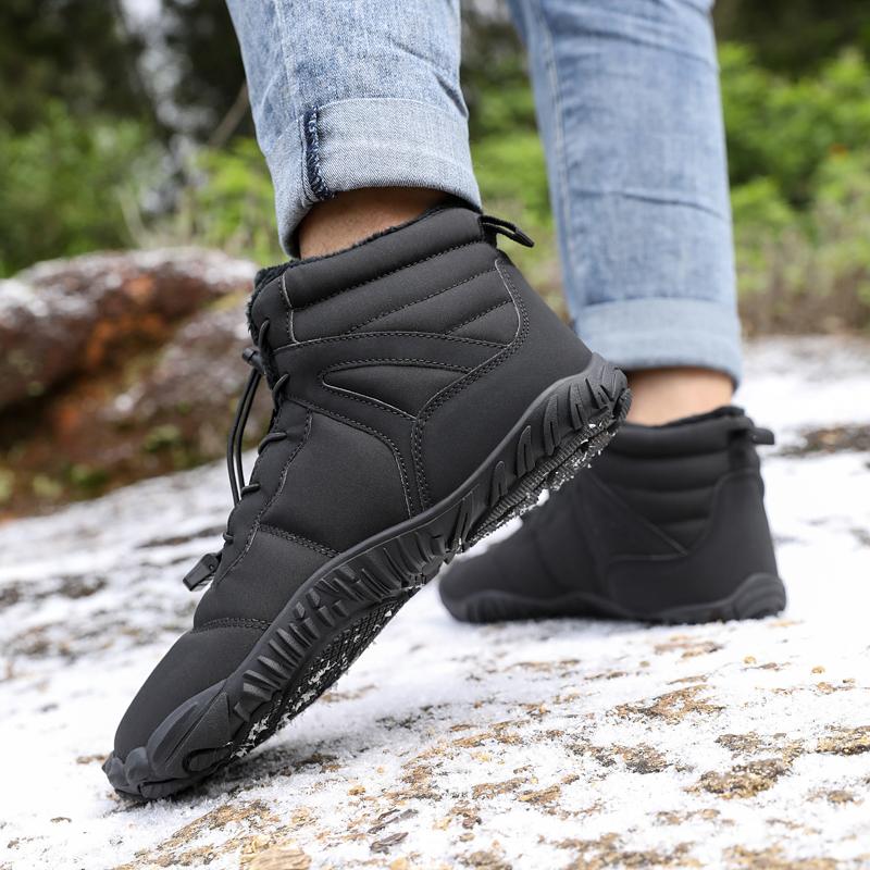 Зимняя обувь для пеших прогулок Нескользящие уличные теплые кроссовки Унисекс Хлопковая обувь Плюшевые ботильоны Эластичная обувь для скалолазания и спорта