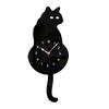 Wall Clock Creative DIY Cat Acrylic Wall Clock with Swing Tail Pendulum for Living Room Bedroom Kitchen Home Décor