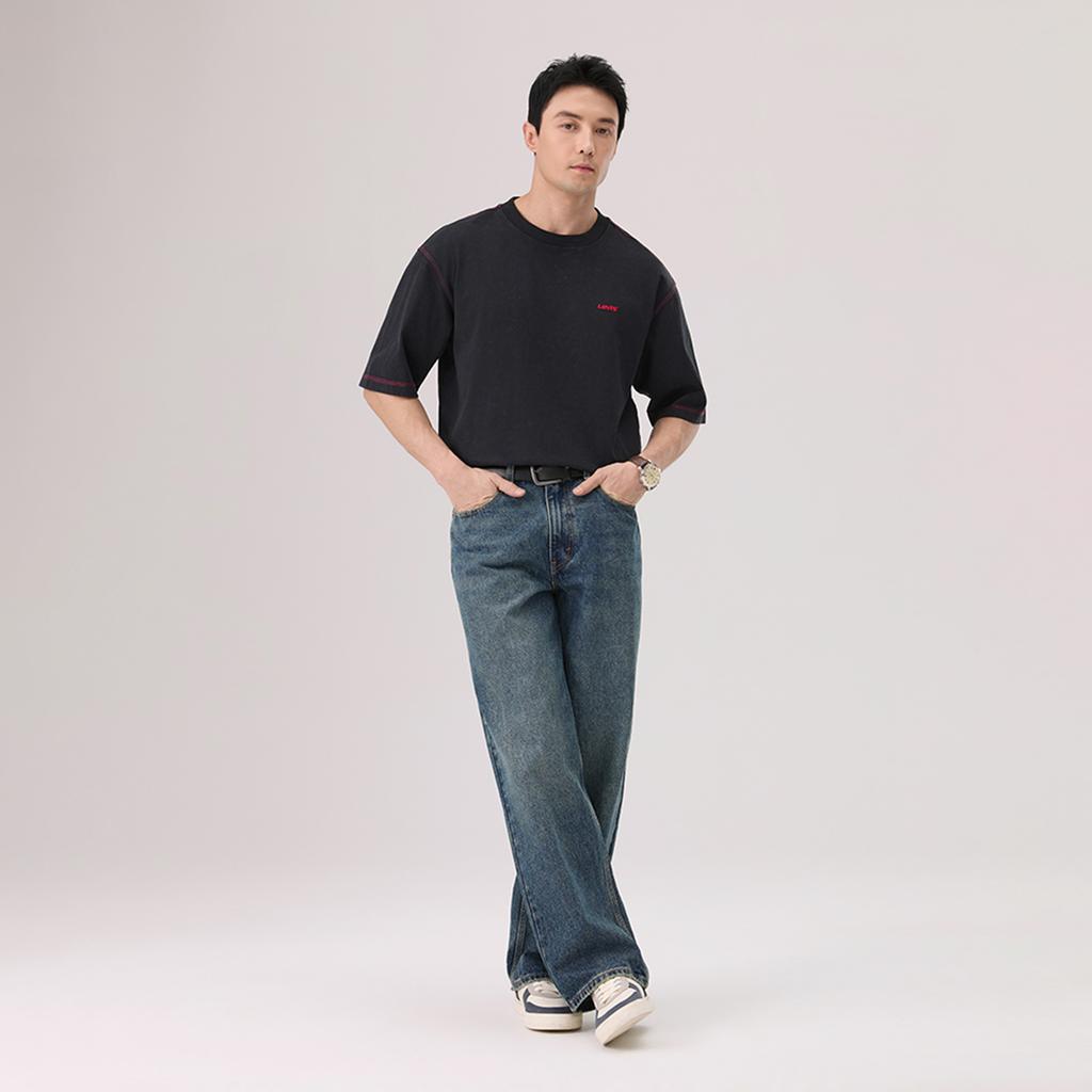 Levis Свободная американская повседневная футболка с коротким рукавом Унисекс топы 006PS-0002