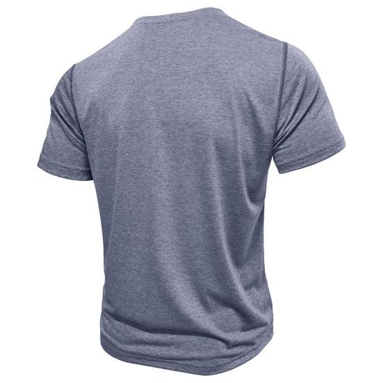 Men's Round Neck T-shirt Cotton Solid Color Short Sleeve Basic Tee Pullover