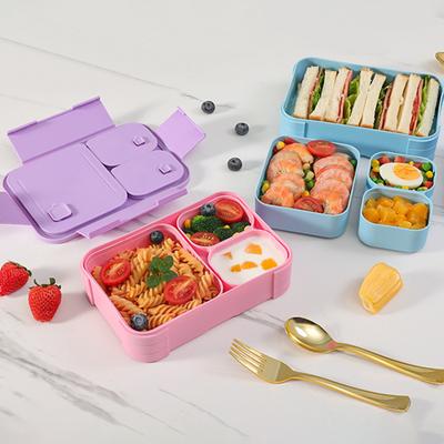 Ланч-бокс Bento для взрослых и детей, герметичный контейнер для ланча без бисфенола А, контейнер для планирования еды с несколькими отделениями