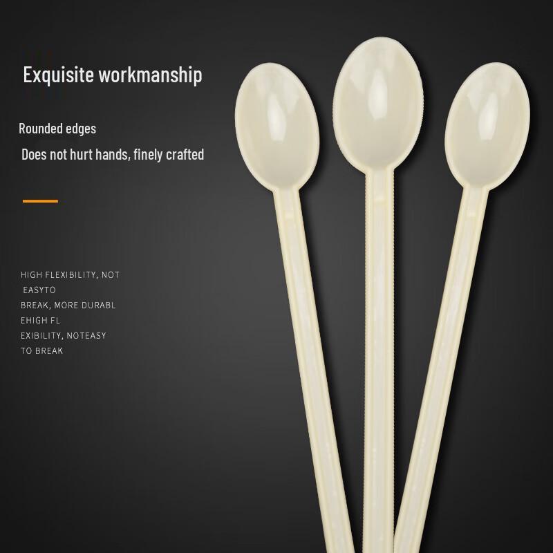 Homeglen Disposable Long Handle Plastic Stirring Spoons