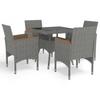 Day and Night - Day and Night Garden Furniture 5 Pieces Gray Synthetic Rattan and Acacia