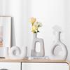 Креативная цветочная композиция необычной формы с узким горлышком, простой керамический ваза, высококачественное украшение для домашнего рабочего стола