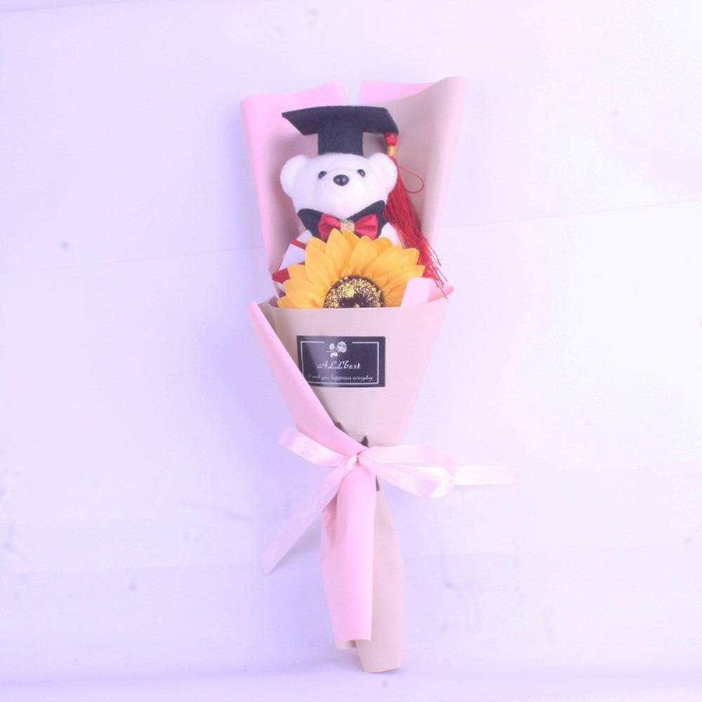Plush Bear Bear Plush Bouquet Bouquet Decoration Doctoral Bear Toy  Graduation Season
