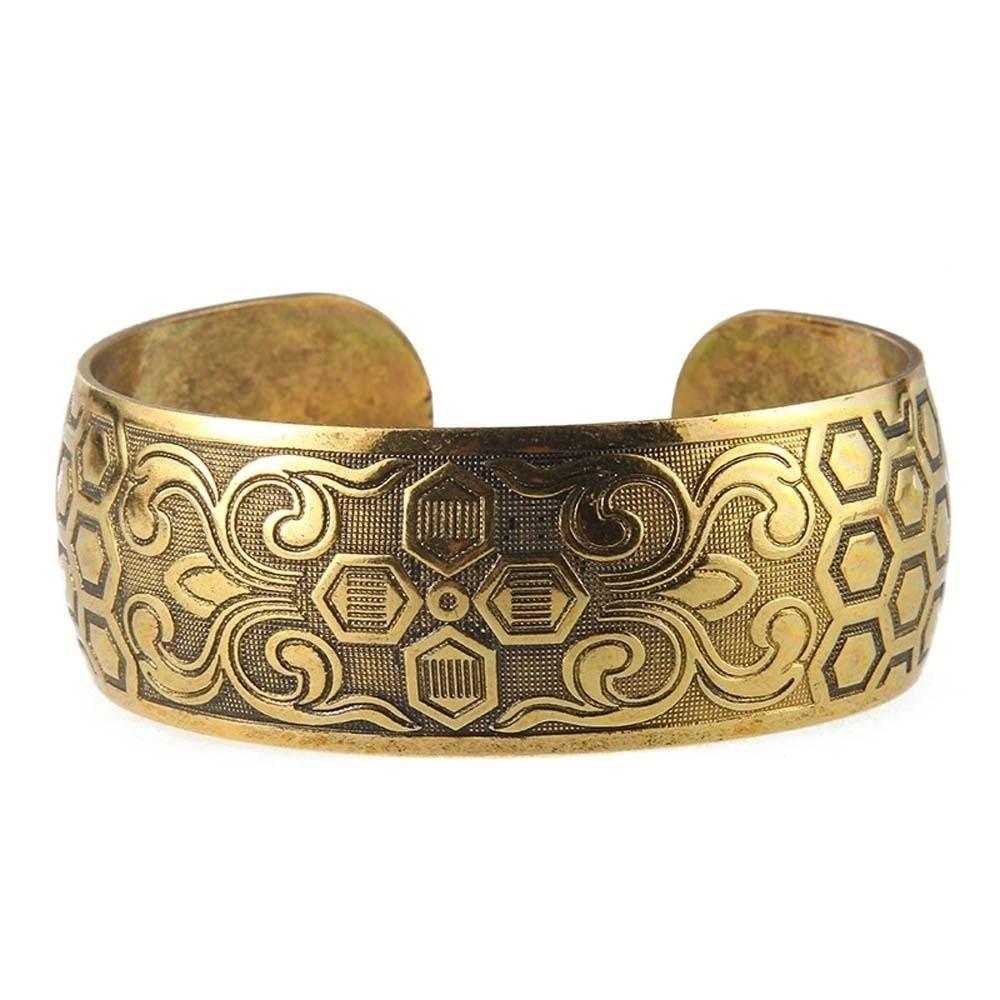 Lotus Silver Opening Bangle Vintage Thai Wrist Jewelry Carved Wide Bracelet Party