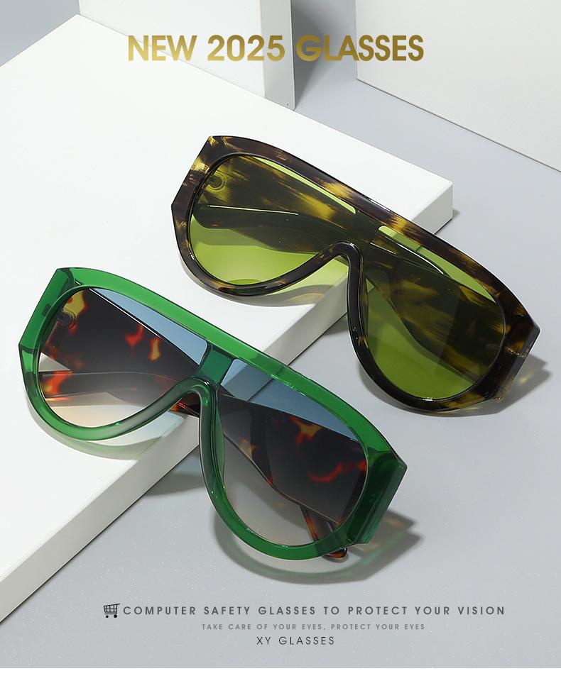 1 шт. Новые модные очки с большой оправой, европейские и американские персонализированные слитные солнцезащитные очки для мужчин и женщин