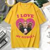 Funny I Love My Pitbull Mr. Worldwide T-shirt Short Sleeve Men Clothing Trendy Street Tees Fashion Oversized 100% Cotton T Shirt