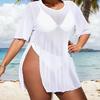 Plus Size Mesh Swimsuit Cover-Up: European & American Sexy Slimming, Breathable Vacation Sun Protection