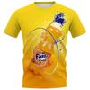 Fashion Cool Yellow T-Shirt Fanta Beverage Beer 3D Printed Style Casual Quick Drying T-Shirt Round Neck Men's Tops