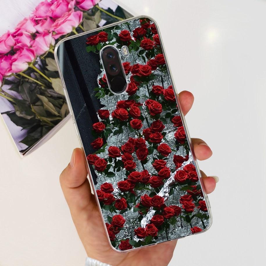 Чехол для Xiaomi Pocophone F1 Poco F1 Модный чехол с цветами Мягкий силиконовый тонкий чехол для телефона для xiaomi Pocophone F1 Global F 1 Funda