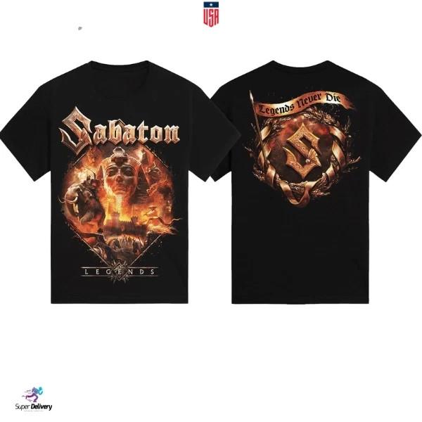 Sabaton Legends Never Die T-Shirt Metal Band Reprint Unisex Tee Size S-5XL