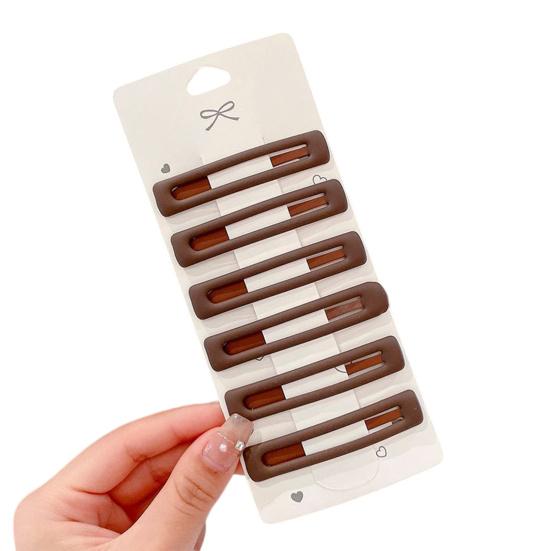6Pcs Girl Hairpin Matte Color Rectangular Hair Clips Stable Non-Slip BB Clip Face Slimming Versatile Hair Styling