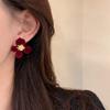 Retro Red Earrings for Women, Niche Design, High-end Small Fragrance Style Earrings, Flower Earrings