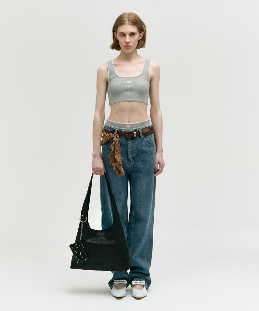 Margesherwood Halter Hobo Large_Black Washed Nappa