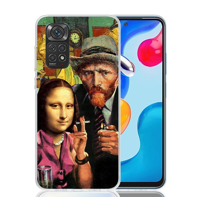 Van Gogh Mona Lisa Funny Art Case Phone Cover for Xiaomi Redmi Note 14 13 12S 12 11S 11 11T 11E 10S 10 Pro Plus 5G Trend Fundas