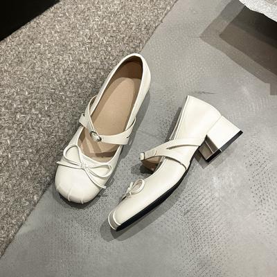 Туфли-лодочки на толстом каблуке с открытым верхом, одинарные туфли, универсальные, нежные балетки