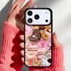 Candy Creamy Pink Donut Phone Case for iPhone 17 16 15 14 13 Pro Max Back Cover for 12 11 Pro Coque