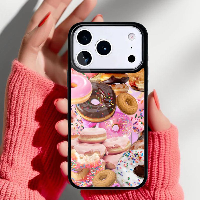 Candy Creamy Pink Donut Phone Case for iPhone 17 16 15 14 13 Pro Max Back Cover for 12 11 Pro Coque
