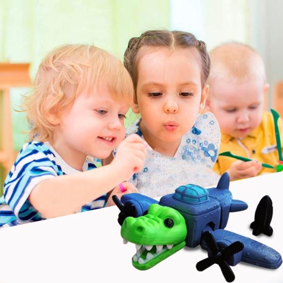 3D-печатный крокодиловый орнамент, портативная игрушка-фиджет в виде животного, гибкий бомбер-крокодил, снятие стресса