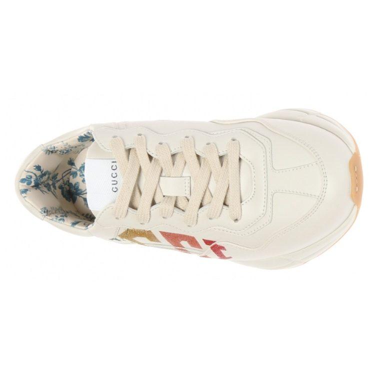 Gucci Rhyton Низкие Кроссовки на Толстой Подошве Женские Белые 524990 DRW00 9022