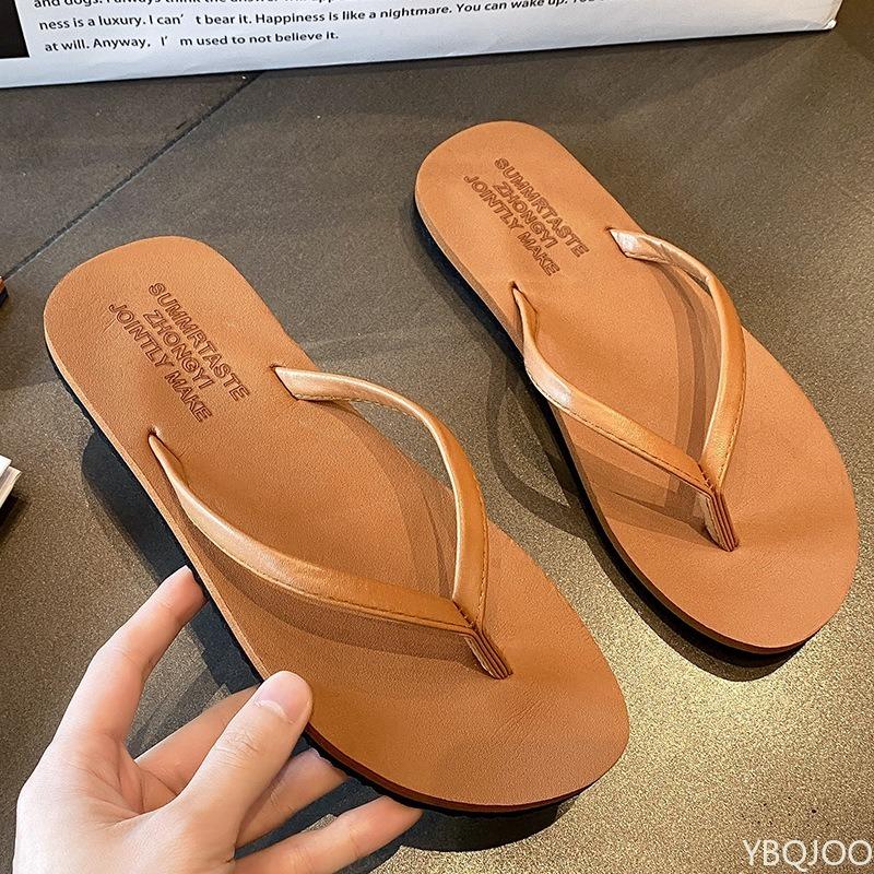 Персонализированные плоские тапочки для удобной верхней одежды, женские новые домашние износостойкие и взрывные плоские шлепанцы, пляжная обувь