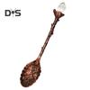 Heavy Duty Tea Scoop Engraved Flower Pattern Hard Ice Cream Dessert Scoop Scooper
