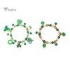 Браслет из клевера. День Святого Патрика Ирландские бисерные украшения со стеклянными бусинами и подвесками Браслет-талисман на удачу для праздничных торжеств Эластичный клевер