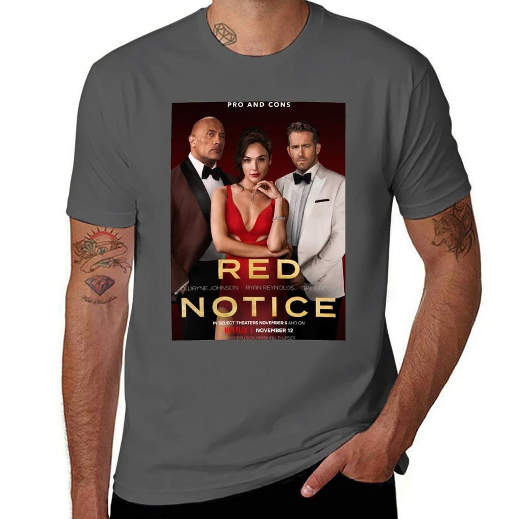 Poster Red Notice (2021) Tshirt Urban Casual Loose Fit Tee