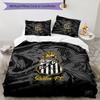 Powerful Football Crest Design Printed Pattern Duvet Cover Set – includes 1 duvet cover and 2 matching pillowcases Bedroom decor Christmas gifts