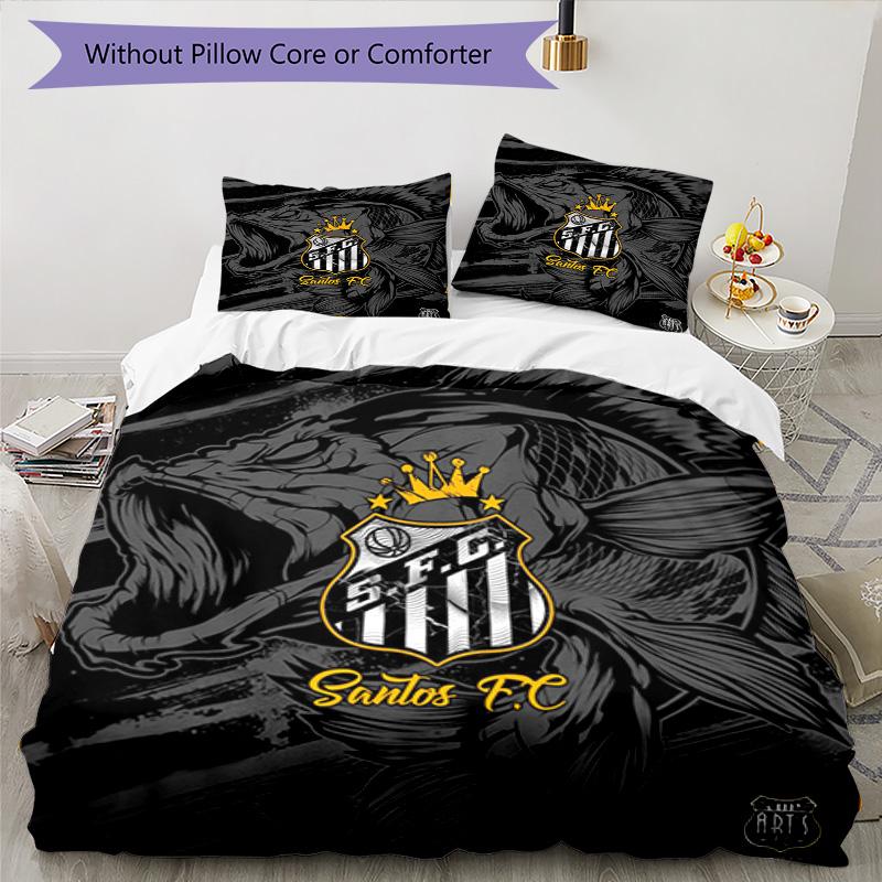 Powerful Football Crest Design Printed Pattern Duvet Cover Set – includes 1 duvet cover and 2 matching pillowcases Bedroom decor Christmas gifts